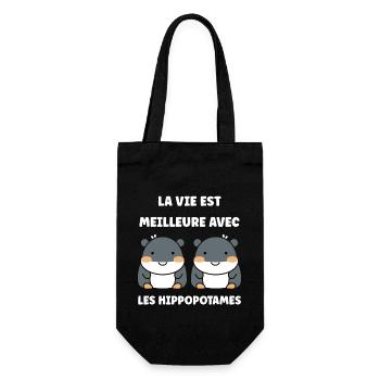 amour petit hippopotame - Sac à bouteille - noir - Devant
