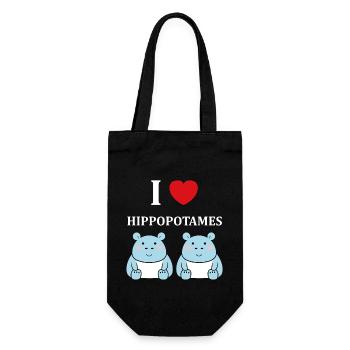 amour petit hippopotame - Sac à bouteille - noir - Devant