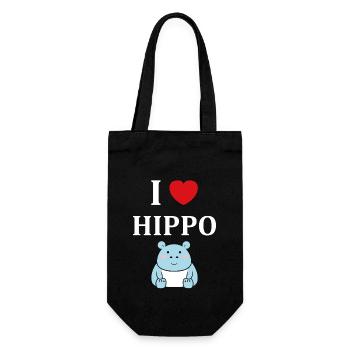 amour petit hippopotame - Sac à bouteille - noir - Devant