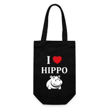 amour petit hippopotame - Sac à bouteille - noir - Devant