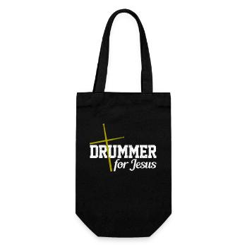 Drummer Schlagzeuger Geschenk Vintage - Geschenkbeutel für Flaschen - Schwarz - Vorne