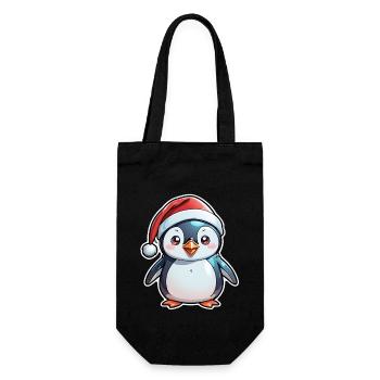 Penguin Christmas Hat - Gift Bag for Bottles - black - Front