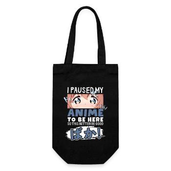 I Paused My Anime To Be Here BAKA! Kawaii Otaku - Gift Bag for Bottles - black - Front