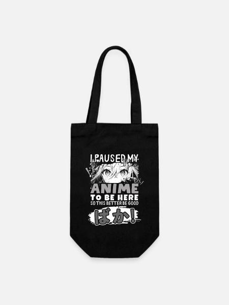 I Paused My Anime To Be Here BAKA! Kawaii Otaku - Gift Bag for Bottles - black
