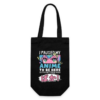 I Paused My Anime To Be Here BAKA! Kawaii Otaku - Gift Bag for Bottles - black - Front