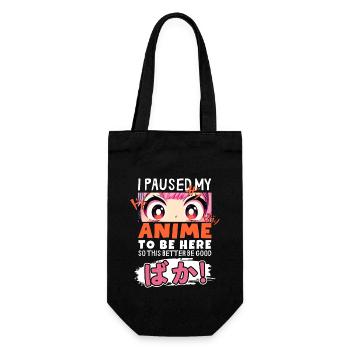 I Paused My Anime To Be Here BAKA! Kawaii Otaku - Geschenkbeutel für Flaschen - Schwarz - Vorne