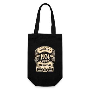 50th Birthday, Gift, Legend, Original, 1974 - Gift Bag for Bottles - black - Front