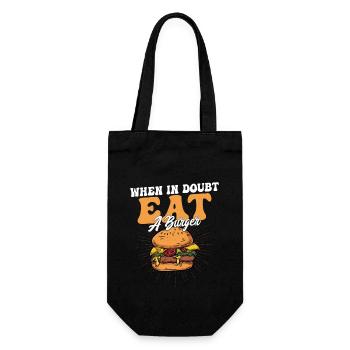 When In Doubt Eat A Burger Meat Buns Food Hamburge - Gift Bag for Bottles - black - Front