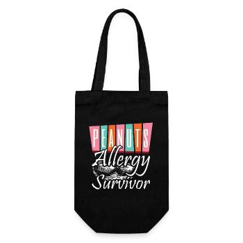 Peanut Allergy Survivor Awareness Nut Allergic - Gift Bag for Bottles - black - Front