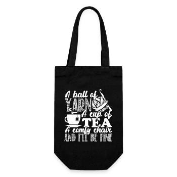 Crocheting Crocheting A Ball Of Yarn - Gift Bag for Bottles - black - Front