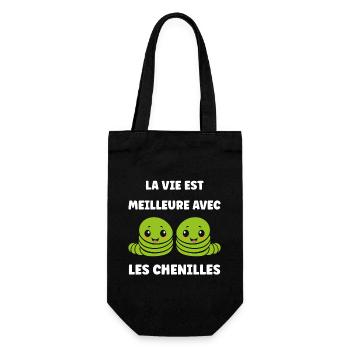 Chenilles insecte Amour petite chenille - Sac à bouteille - noir - Devant