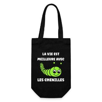 Chenilles insecte Amour petite chenille - Sac à bouteille - noir - Devant