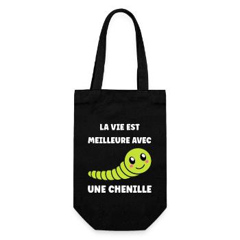 Chenilles insecte Amour petite chenille - Sac à bouteille - noir - Devant