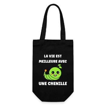 Chenilles insecte Amour petite chenille - Sac à bouteille - noir - Devant