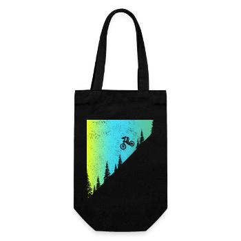 Mountainbike MTB Downhill Biker Geschenk - Geschenkbeutel für Flaschen - Schwarz - Vorne