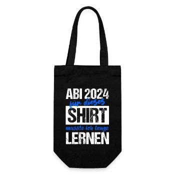 Abi 2024 Für Dieses Shirt Musste Ich Lange Lernen - Geschenkbeutel für Flaschen - Schwarz - Vorne
