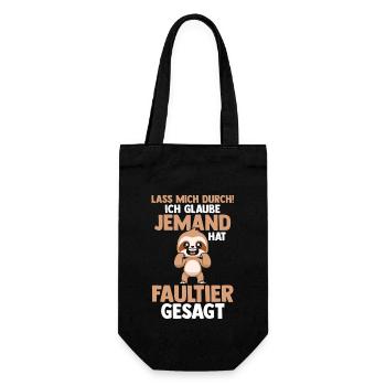 Faultier - Geschenkbeutel für Flaschen - Schwarz - Vorne