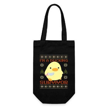 Canard avec couteau Meme - Canard survivant Noël - Sac à bouteille - noir - Devant