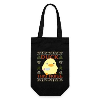 Canard avec couteau Meme - Canard ce bruit Noël - Sac à bouteille - noir - Devant