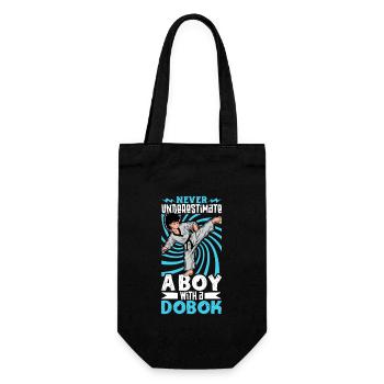 Never Underestimate the Boy in the Dobok - Tang so Do - Gift Bag for Bottles - black - Front