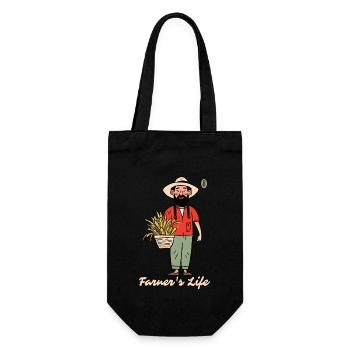 La vie d’un agriculteur, l’agriculteur - Sac à bouteille - noir - Devant