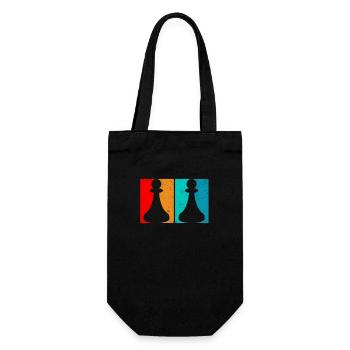 Échecs Pièces d’échecs Pion Joueur Retro Vintage - Sac à bouteille - noir - Devant