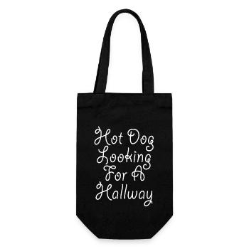 Hot Dog auf der Suche nach einem Flur - Geschenkbeutel für Flaschen - Schwarz - Vorne