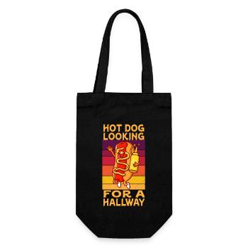 Hot Dog auf der Suche nach einem Flur - Geschenkbeutel für Flaschen - Schwarz - Vorne