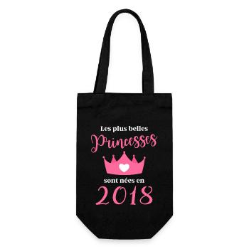 Les plus belles princess sont nees en 2018 - Sac à bouteille - noir - Devant