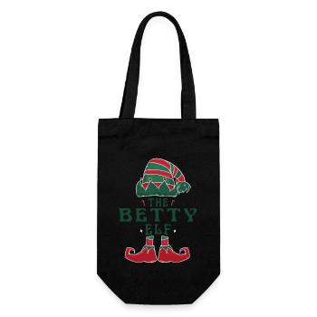 Der Betty Elf Pyjama für lustige Weihnachtsfeiertage - Geschenkbeutel für Flaschen - Schwarz - Vorne