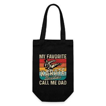 Meine liebsten Karate-Kumpels nennen mich Papa - Geschenkbeutel für Flaschen - Schwarz - Vorne
