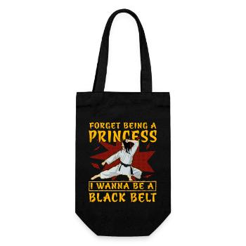 Vergiss es, eine Prinzessin zu sein, ich will ein Schwarzgurt sein - Geschenkbeutel für Flaschen - Schwarz - Vorne