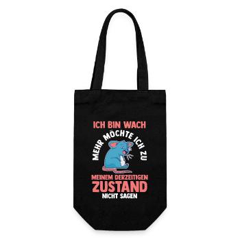 Morgenmuffel Faulenzer Ratte - Geschenkbeutel für Flaschen - Schwarz - Vorne
