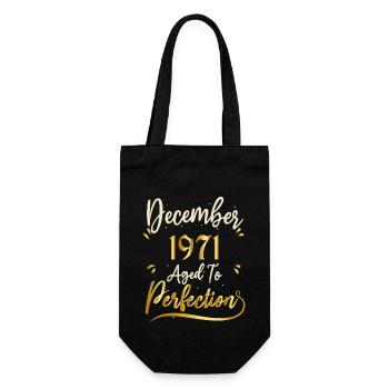 December 1971 December Anniversary December 1971 - Gift Bag for Bottles - black - Front