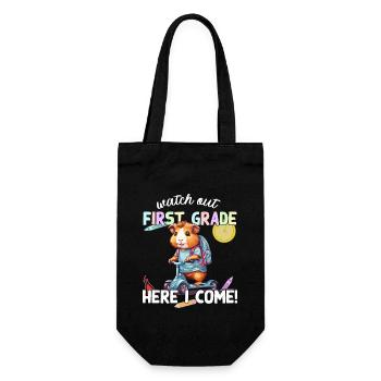 Guinea Pig First Day of School Scooter School - Gift Bag for Bottles - black - Front