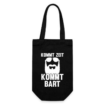 Bärtig Bartträger Schnurrbart Bart - Geschenkbeutel für Flaschen - Schwarz - Vorne