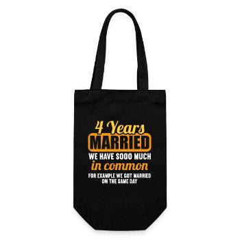 We have a lot in common 4th wedding anniversary - Gift Bag for Bottles - black - Front