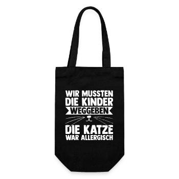 Katze Miezekatze Katzenliebhaber Katzenbesitzer Ka - Geschenkbeutel für Flaschen - Schwarz - Vorne