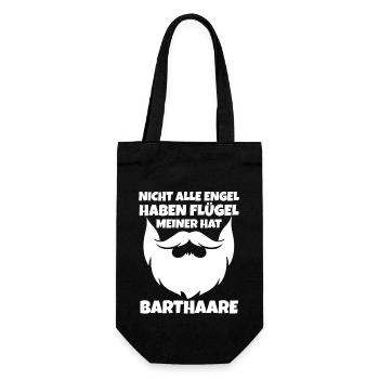 Bärtig Bartträger Schnurrbart Bart - Geschenkbeutel für Flaschen - Schwarz - Vorne