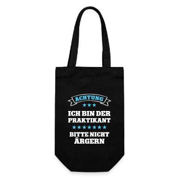Praktikant Lustig Praktikum Beruf Der Neue Job - Geschenkbeutel für Flaschen - Schwarz - Vorne