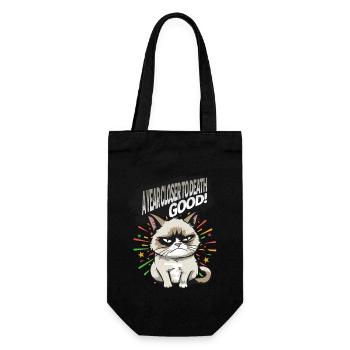 Plus près de la mort - Pyjama Angry Cat Happy New Year - Sac à bouteille - noir - Devant