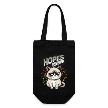 Hopes vanished - Angry Cat Happy New Year Pajamas - Geschenkbeutel für Flaschen - Schwarz - Vorne