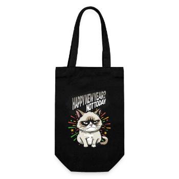 Not today - Angry Cat Happy New Year Pajamas - Geschenkbeutel für Flaschen - Schwarz - Vorne