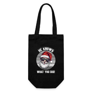He knows what you did Santa Christmas - Gift Bag for Bottles - black - Front
