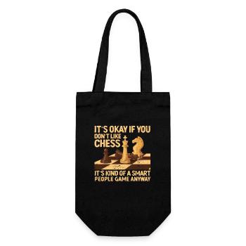 It's okay if you don't like chess players - Gift Bag for Bottles - black - Front