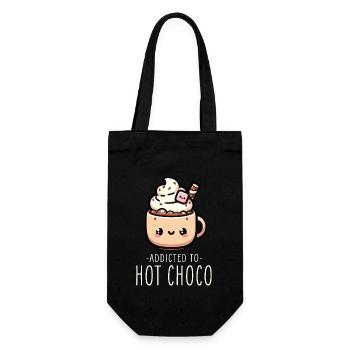 Kawaii Hot Chocolate Lover Cozy Winter Evening - Gift Bag for Bottles - black - Front