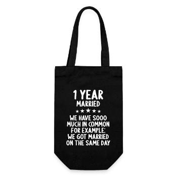 We have a lot in common 1st wedding anniversary - Gift Bag for Bottles - black - Front