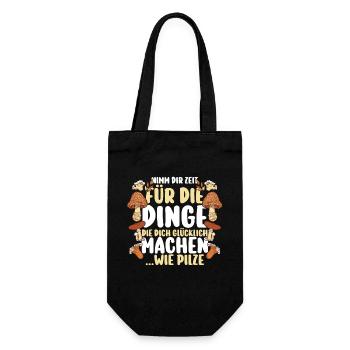 Pilz Pilze Pilzjäger Pilzsammler - Geschenkbeutel für Flaschen - Schwarz - Vorne