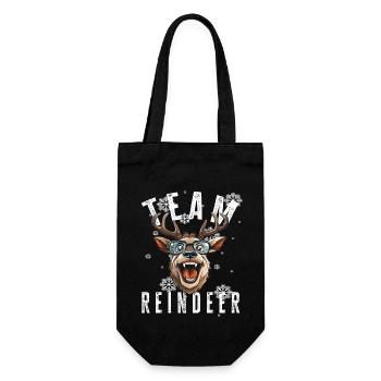 Christmas Motif Reindeer Xmas Team Reindeer - Gift Bag for Bottles - black - Front