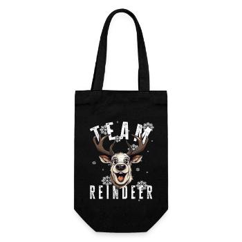 Christmas Motif Reindeer Xmas Team Reindeer - Gift Bag for Bottles - black - Front